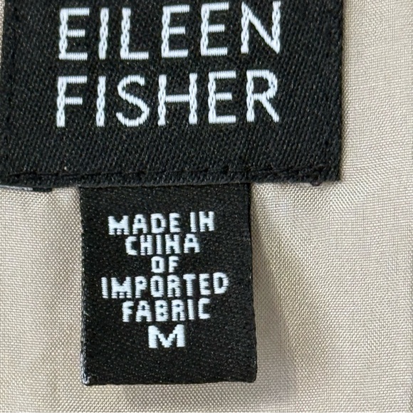 Eileen Fisher Light Tan Blazer Blouse 100% Silk with silk lining - Picture 2 of 13